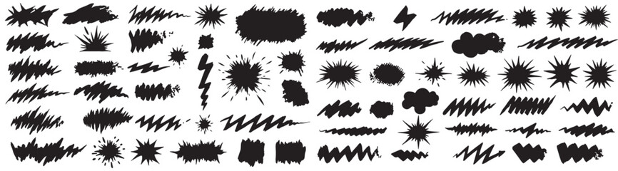 Black and white seamless pattern with floral and nature elements