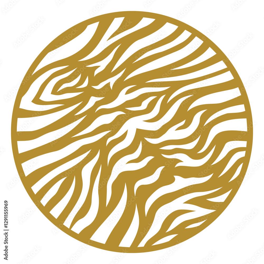 Poster golden abstract pattern: a captivating abstract pattern of curving, wave-like lines in gold, encased