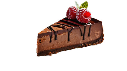 Decadent Chocolate Cheesecake with Ganache and Drizzled Chocolate &ndash; A High-Quality PNG Image with a Transparent Background for Versatile Use