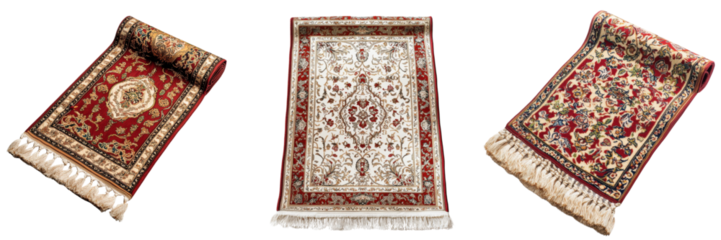 A Set of Artistic Eid Prayer Mat with Elaborate Patterns and Sublime Ornamentation Evoking Spiritual Grace and Cultural Richness Isolated on transparent Background