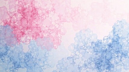 Fototapeta premium Abstract Pastel Watercolor Wash Background with Delicate Cloud-like Textures and Soft Pink and Blue Hues
