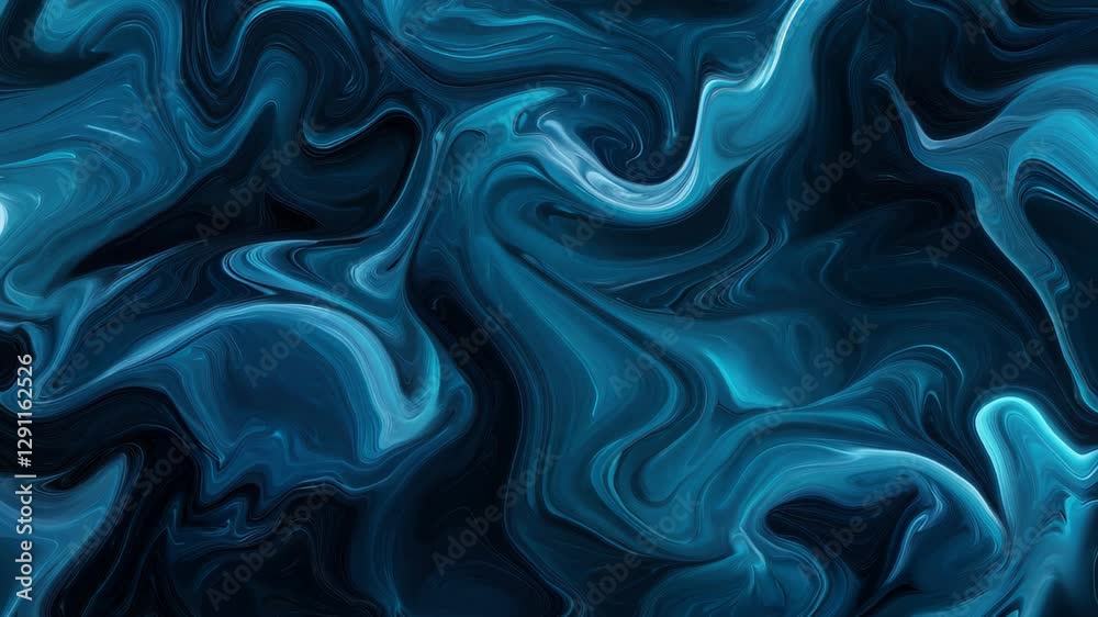 Poster Intricate abstract blue gradient background featuring seamless waves perfect for digital design projects, abstract blue gradient background with waves seamless