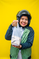 Food delivery courier woman