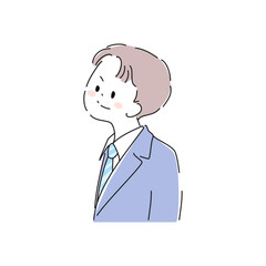 スーツ姿の横向きの男性