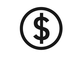 Obraz premium シンプルでフラットなドルのアイコンイラスト