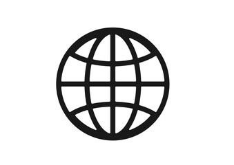 シンプルでフラットな地球儀のアイコンイラスト