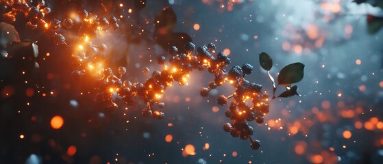 Photorealistic depiction of respiratory enzyme catalyzing reaction ultra sharp molecular structure vibrant glowing substrate binding releasing energy balanced cinematic depth scientifically