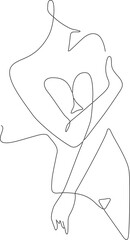 line art female body