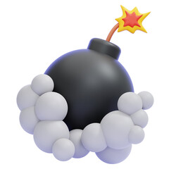 PNG 3D smoke bomb illustration isolated on a white background