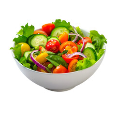 Fresh vegetable salad in white bowl healthy eating delicious meal
