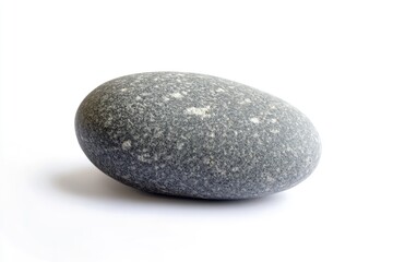 Gray speckled pebble on white background