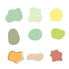 Pastel Abstract blob Shapes Set