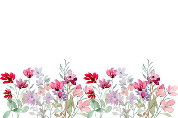 Watercolor flower frame for wedding, birthday, card, background, invitation, wallpaper, sticker, decoration etc.