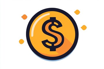 Obraz premium Classic gold coin with bold dollar sign and financial concept