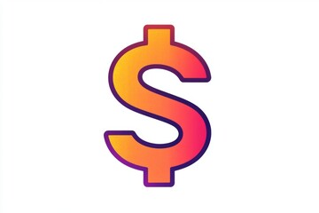 Obraz premium Gradient dollar symbol with modern financial theme and vibrant colors
