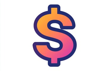 Colorful financial dollar sign with bright neon gradient