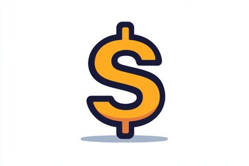 Obraz premium Dark outlined dollar sign with structured symmetrical design