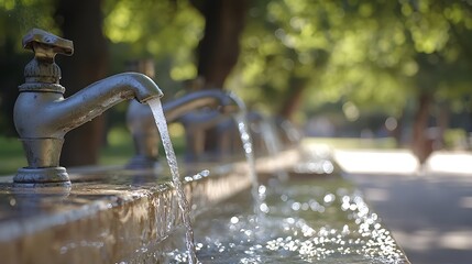 Dripping Faucet and Wasted Water in Natural Setting