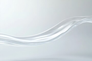 Translucent waves flow gracefully across minimalistic background