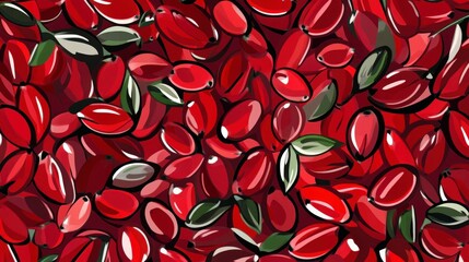 Stunning Red Berries Pattern - A Vibrant Visual Feast