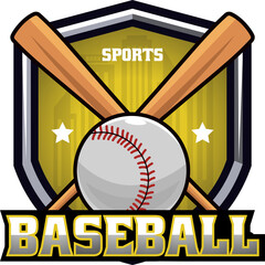 Baseball logo. Emblem of baseball tournament on white background