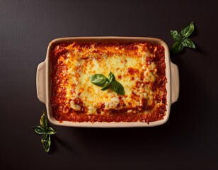 Fotografía de estudio profesional Imagen de lasaña, magnífica lasaña elaborada con auténtica receta italiana, estilo ultrarrealista, realista, 4k