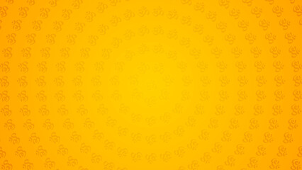 Simple Terracotta Ohm Symbolic Art Circular Pattern in a Warm Orange Yellow Hue Background with Spiritual and Meditative Sacred Patterns Style
