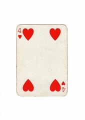 An antique playing card centred on a white background.