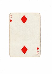 Obraz premium An antique playing card centred on a white background.
