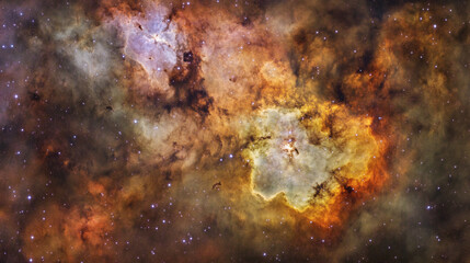 Obraz premium A stunning cosmic nebula showcasing vibrant colors and intricate patterns, depicting the beauty of the universe