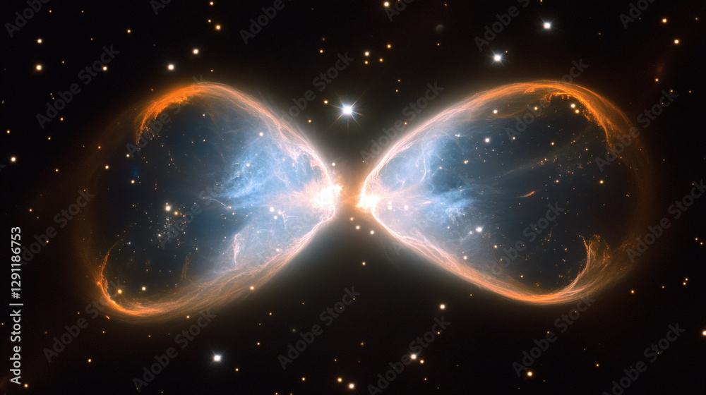 Poster A stunning nebula displaying vibrant colors and intricate patterns, illustrating the beauty of the cosmos captured in deep space