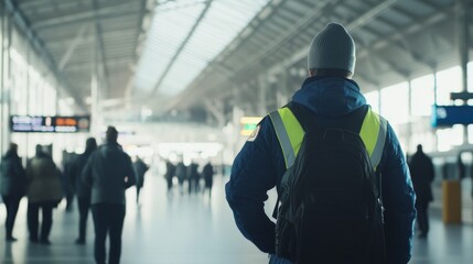 Thief alert in a train station, staff noticing unusual activity. Featuring fast reaction and transport security
