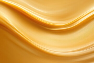 Soft, flowing curves of golden fabric create an elegant and luxu