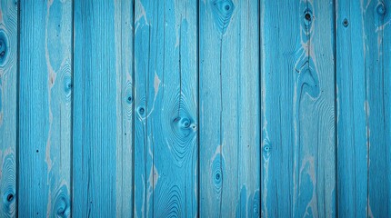 Fototapeta premium Bright Blue Painted Wooden Planks with Natural Texture and Aging Patterns, generator AI