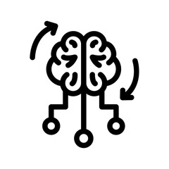 Fototapeta premium arrow brain ai outline style