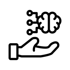 hand technology ai outline style