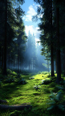 Obraz premium enchanted forest with twilight glow