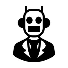 robot businessman glyph style