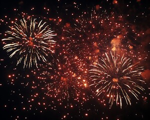 Fototapeta premium Fireworks illuminating a dark sky with beautiful explosions of light