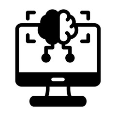 computer brain ai glyph style