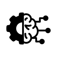 gear brain ai glyph style