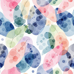 Leaves seamless vector pattern. Watercolor tea leaf background, textured jungle print.	