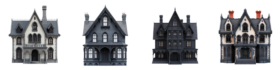 Obraz premium Majestic Gothic Style Manors and Palaces Ornate Historic Architecture Landmarks Featuring Detailed Spires Towers Turrets and Ornate Exterior Designs of Prestigious Historic Estates Mansions