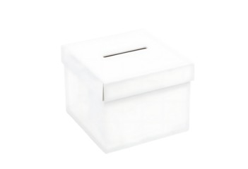  white voting box isolated on white and transparent  background