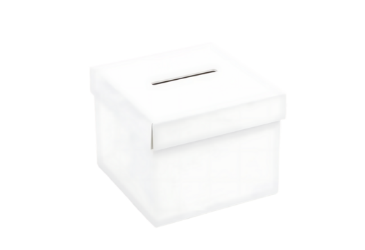  white voting box isolated on white and transparent  background - Powered by Adobe