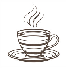  coffee with cup vintage vector illustration