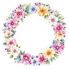 Watercolor Floral Wreath, Wreath Clipart Watercolor, Pastel Pink Flowers Wedding Clipart Wild Floral Clipart	