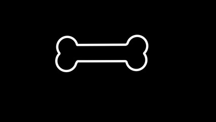 Outlined Dog Bone Cartoon symbol icon illustration