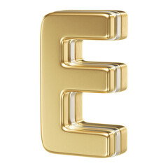 3D Golden Font Letter E