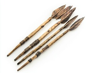 Heritage Arrows. Authentic Handmade Native American Replicas on Bright Background
